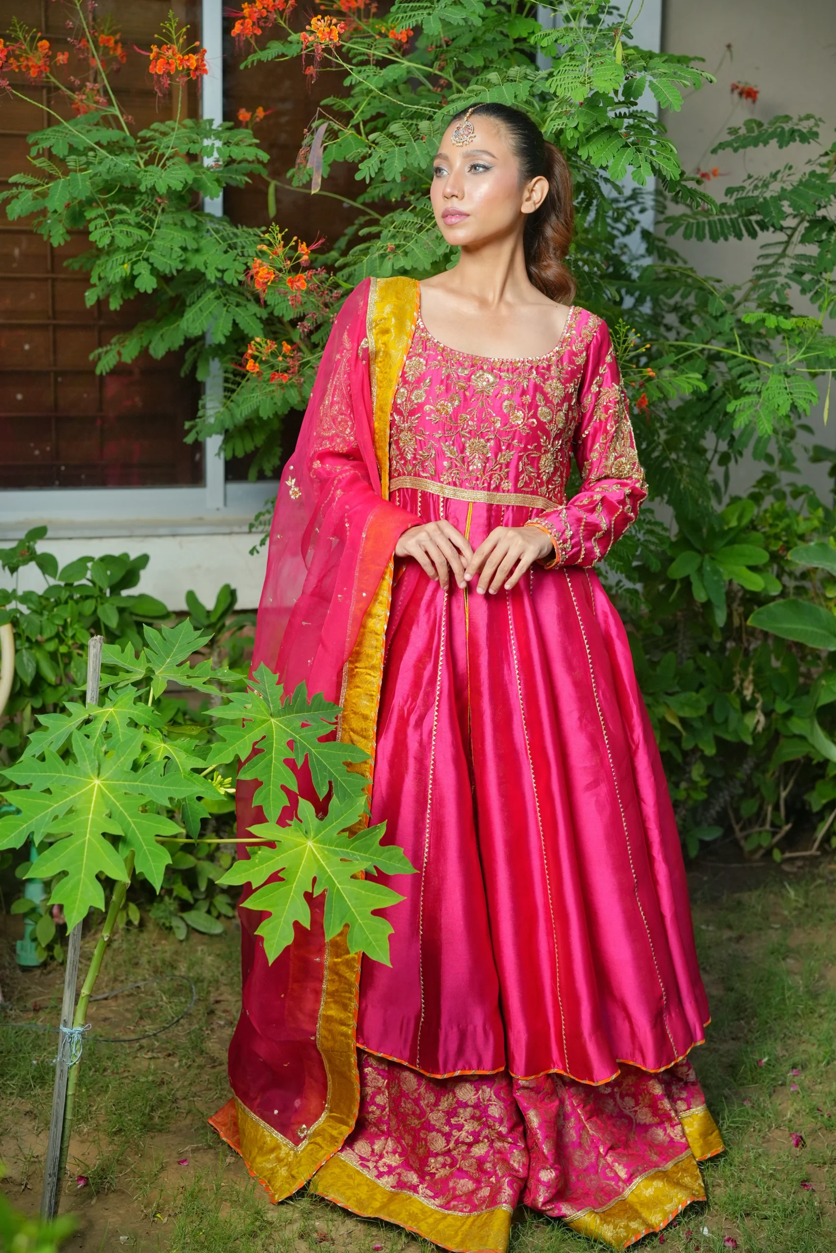 ELIF MAGENTA FRONT OPEN FROCK